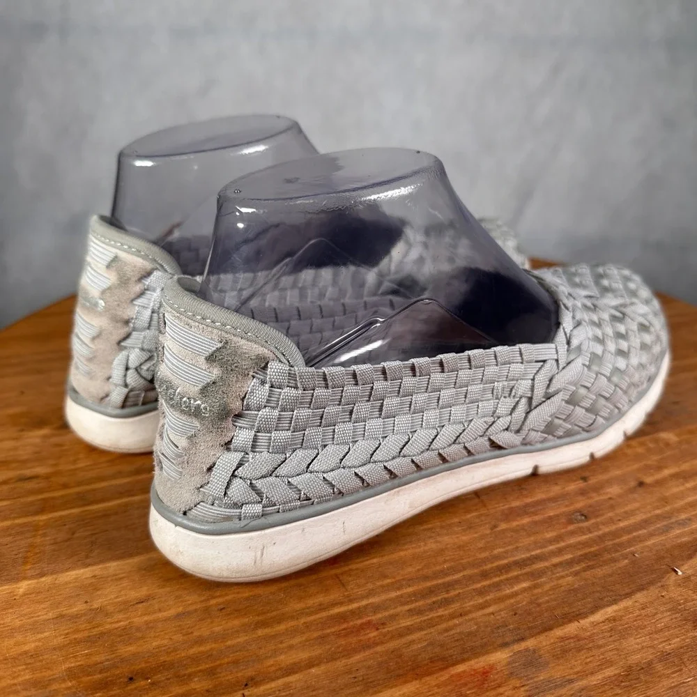 Skechers Woven Slip On Shoes Women 7 Grey Good Memory Foam 30950R Basketweave